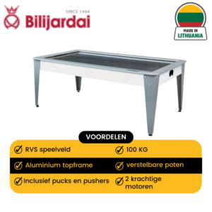 Bilijardai Dino Airhockey 6ft wit RVS voorzien van 2 motoren